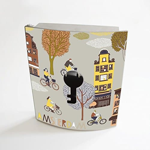 banjado - Design Schlüsselbox aus Edelstahl 20cmx23cmx6cm mit Motiv Amsterdam Print