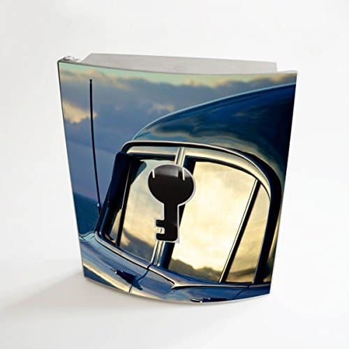 banjado - Design Schlüsselbox aus Edelstahl 20cmx23cmx6cm mit Motiv Auto am Strand